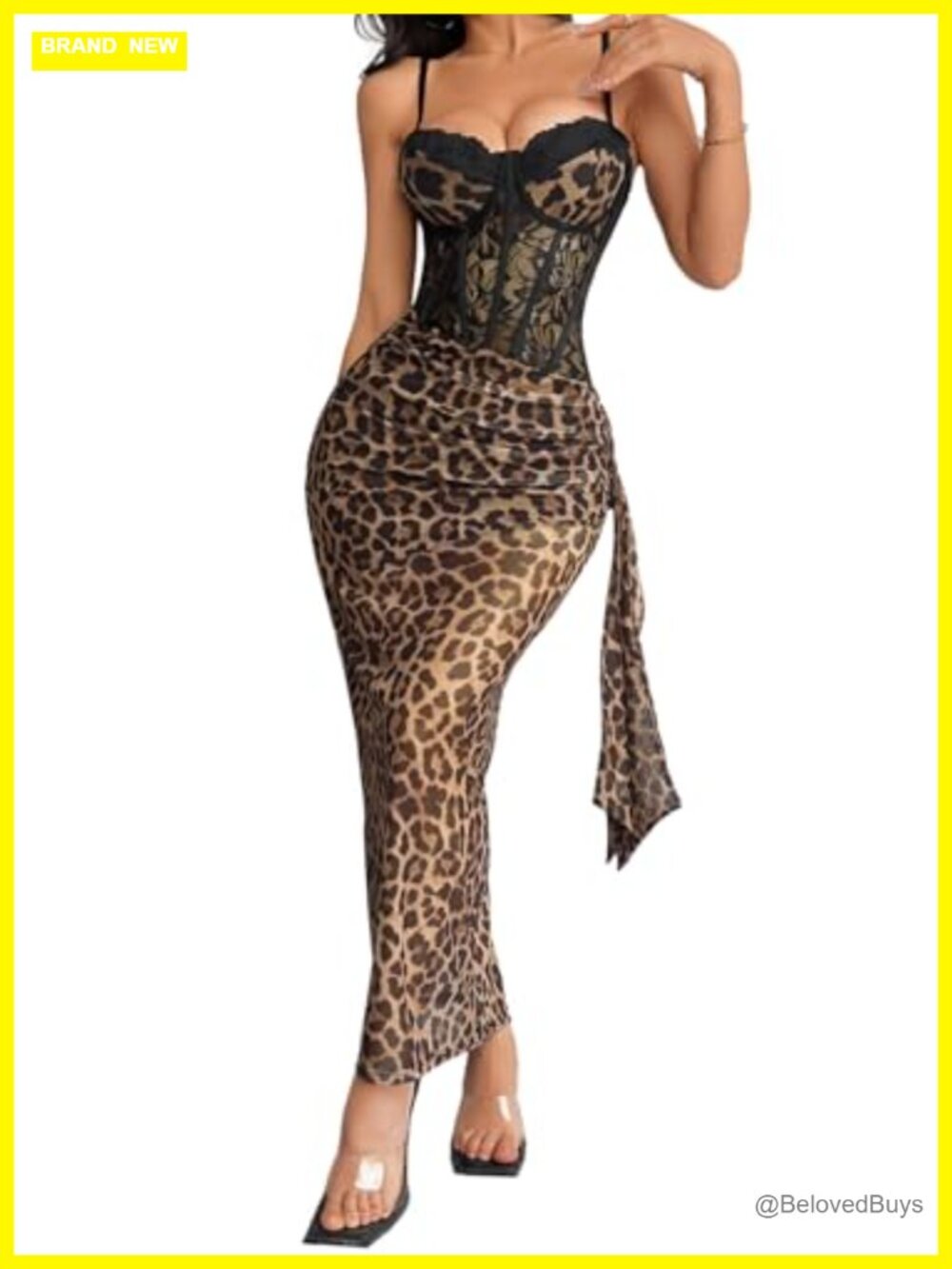 Women's Mesh Corset Dress Sleeveless Satin Slit Party Cocktail Ruched Bodycon